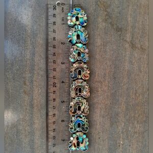 1940s Tasco Abalone and Silver Bracelet